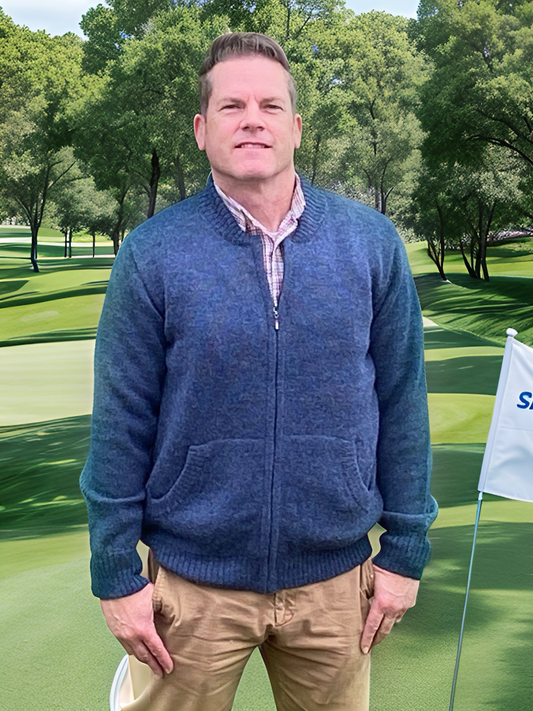 Men's Alpaca Plaid Lined | Full Zip Sweater