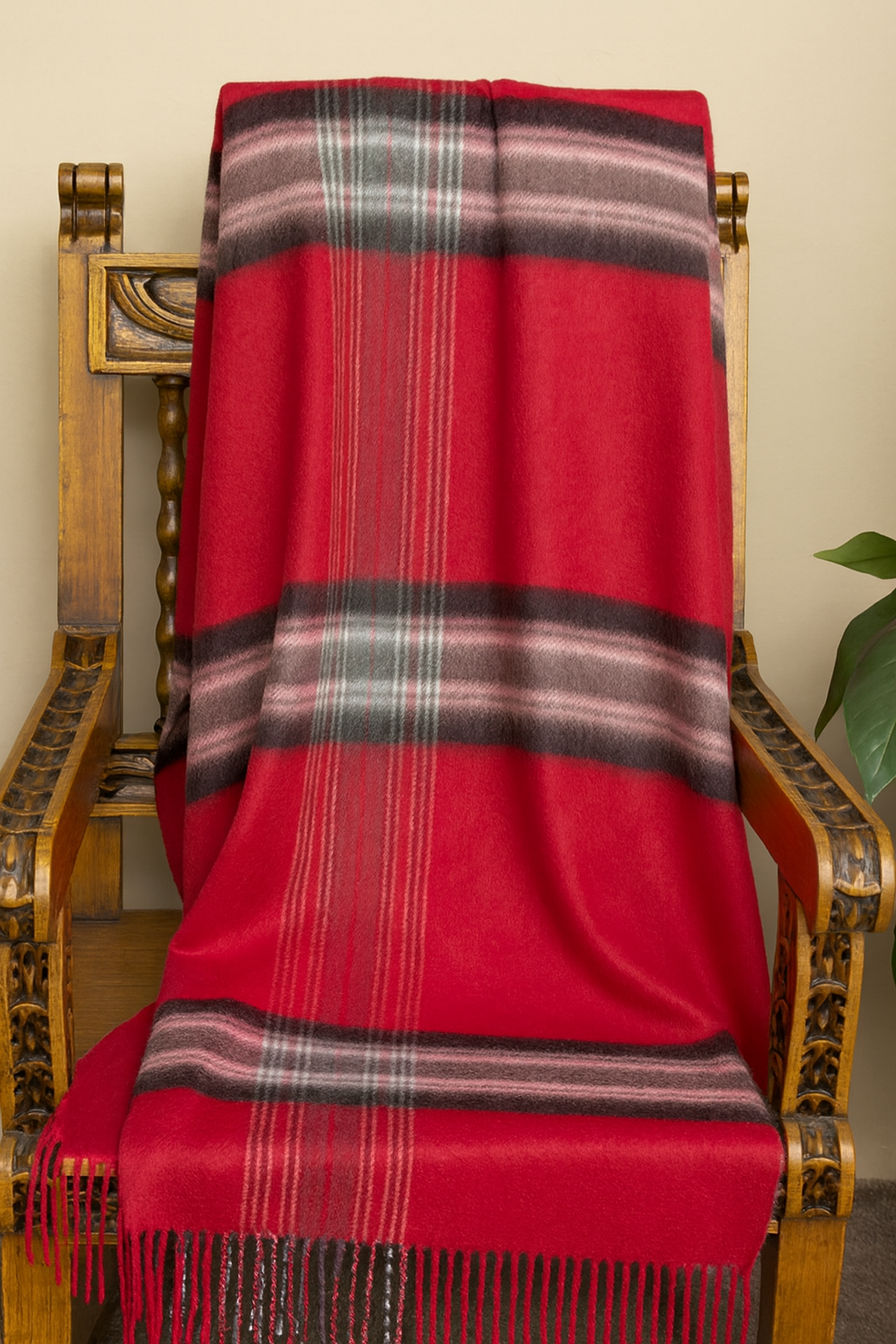 Highland Cranberry Baby Alpaca Throw