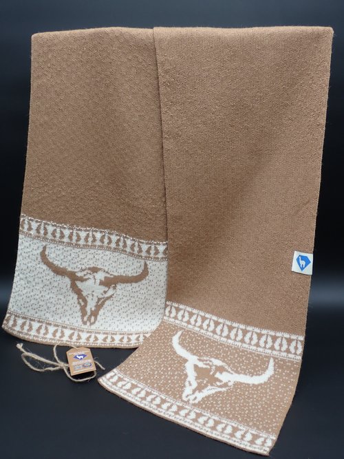 Montana Inspirations | Bison Skull Waffle Knit Scarf