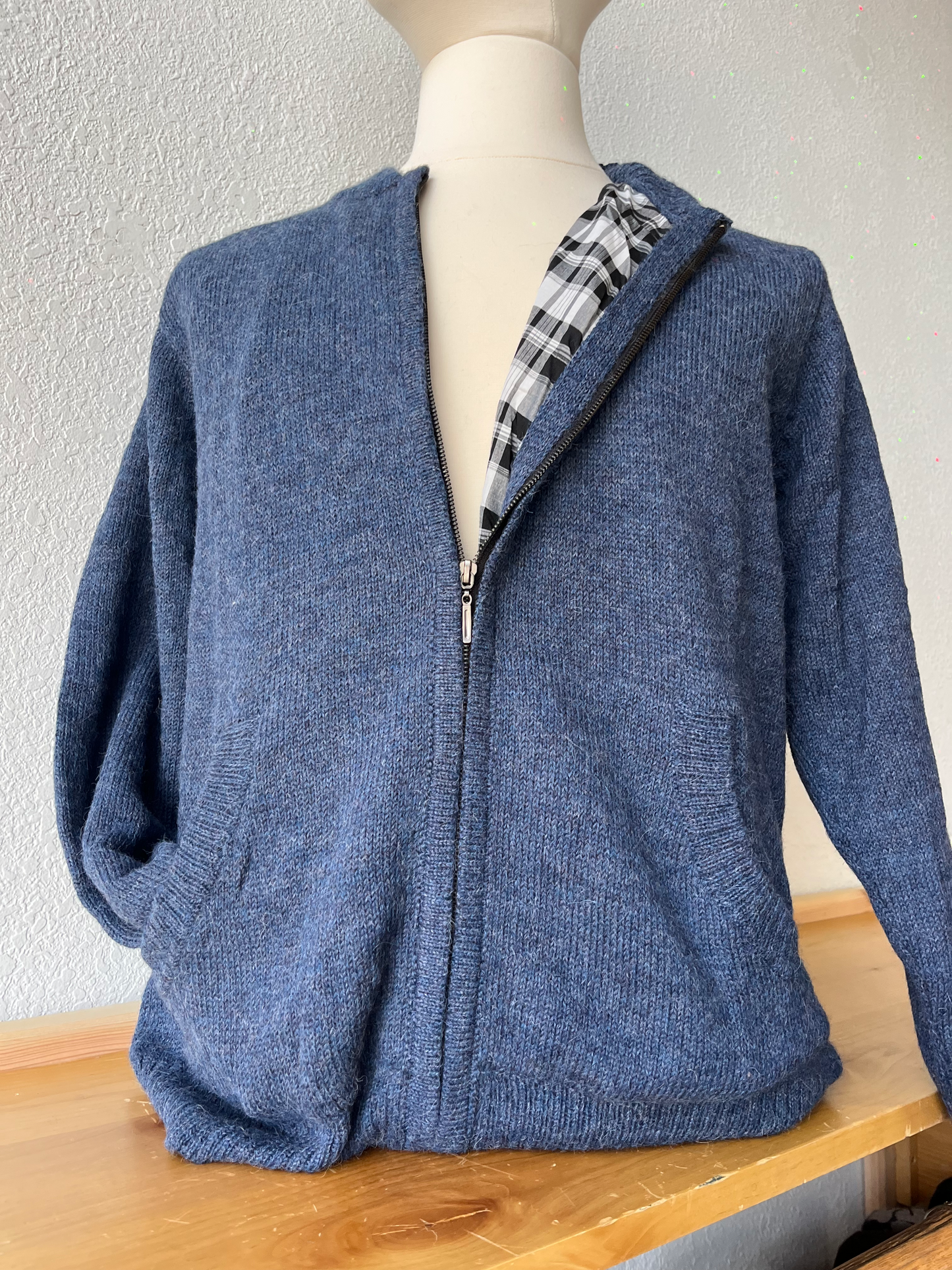 Men's Alpaca Plaid Lined | Full Zip Sweater