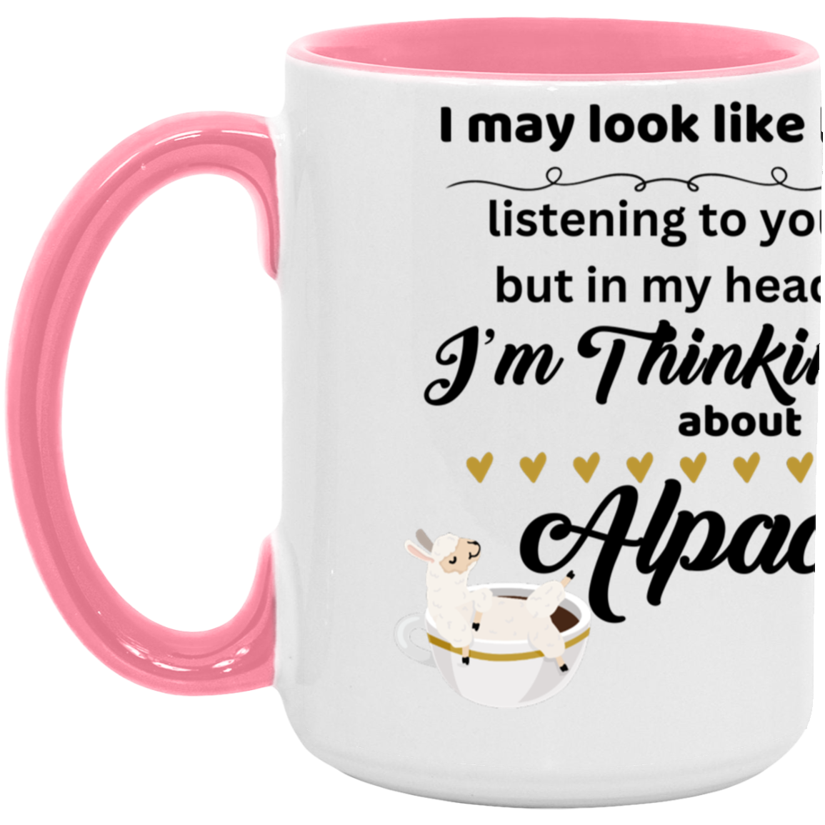 Thinking about Alpacas | 15oz Accent Mug