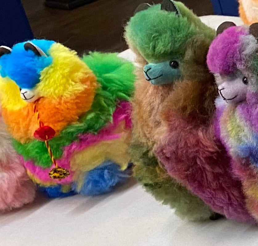 Rainbow Alpaca Stuffed Animal | 100% Alpaca Fur