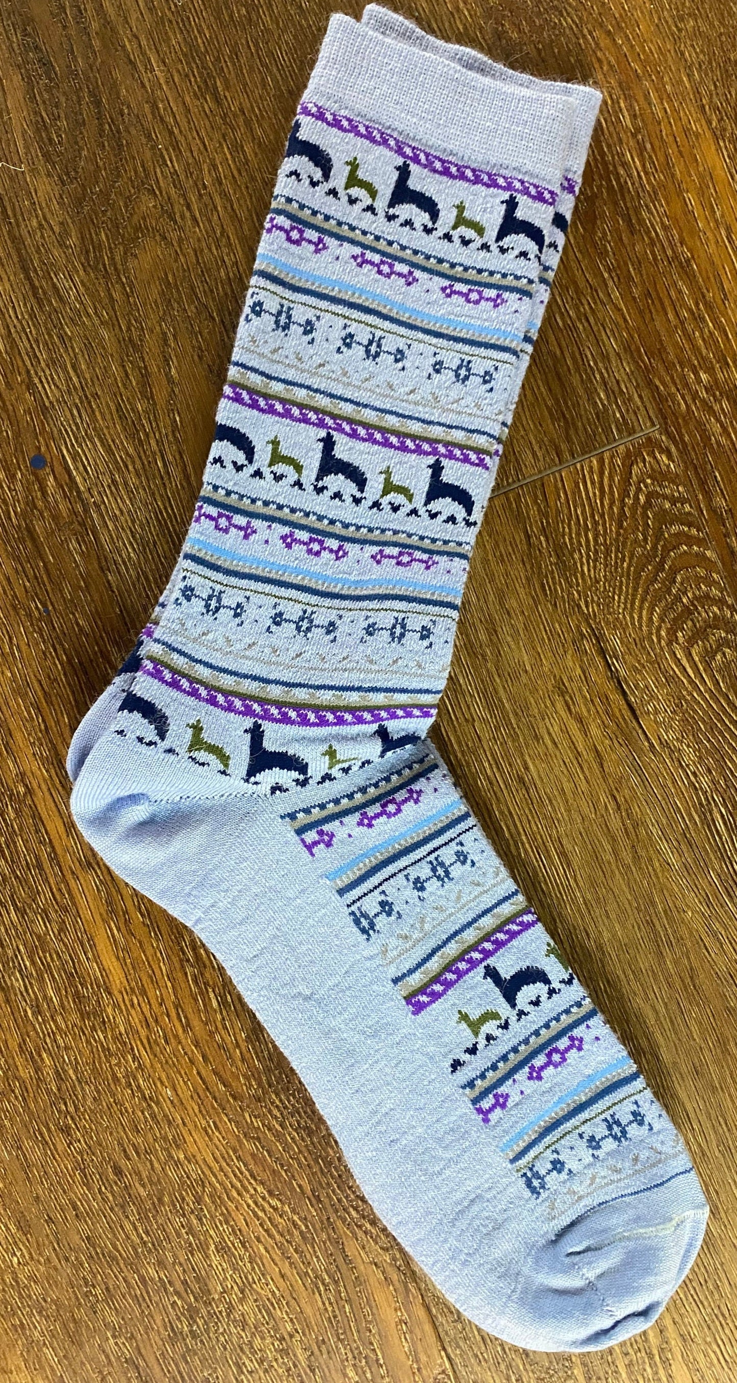 Alpaca Print Crew Sock