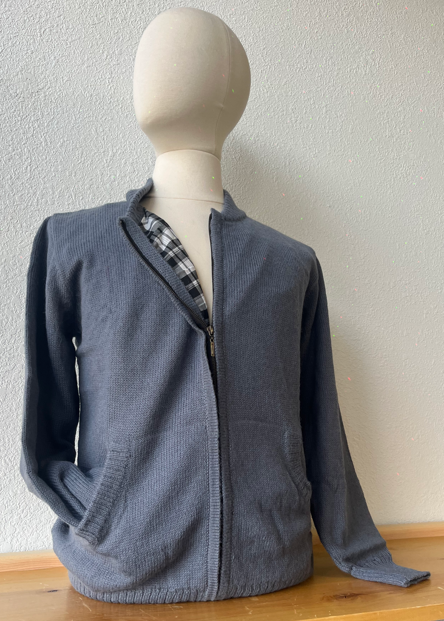 Men's Alpaca Plaid Lined | Full Zip Sweater