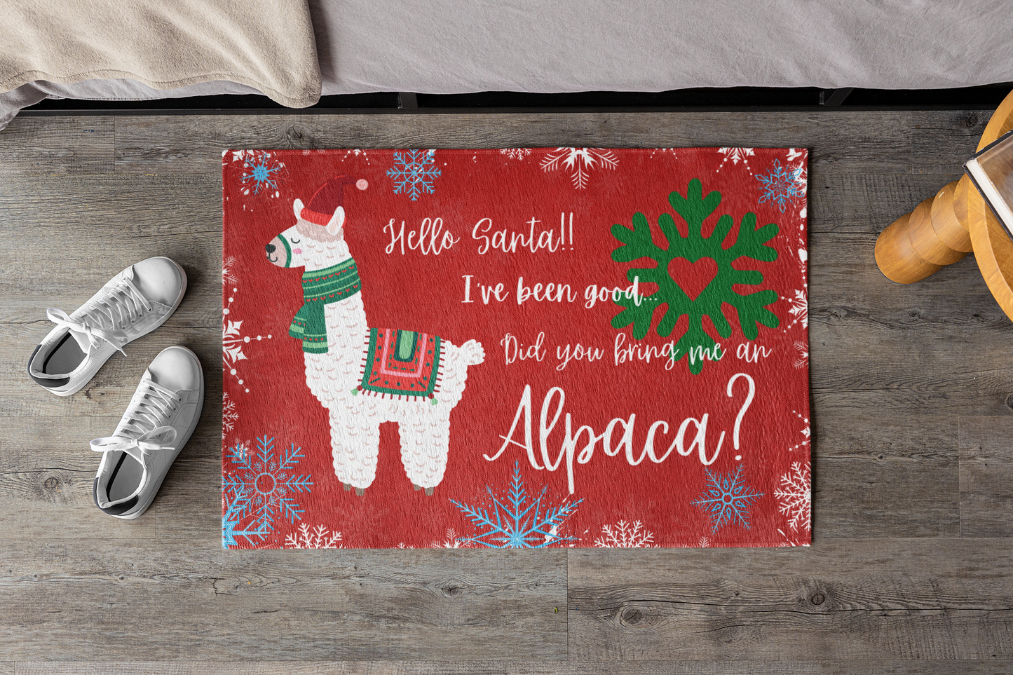 Hello Santa | Did you bring me an Alpaca?  | Indoor Doormat