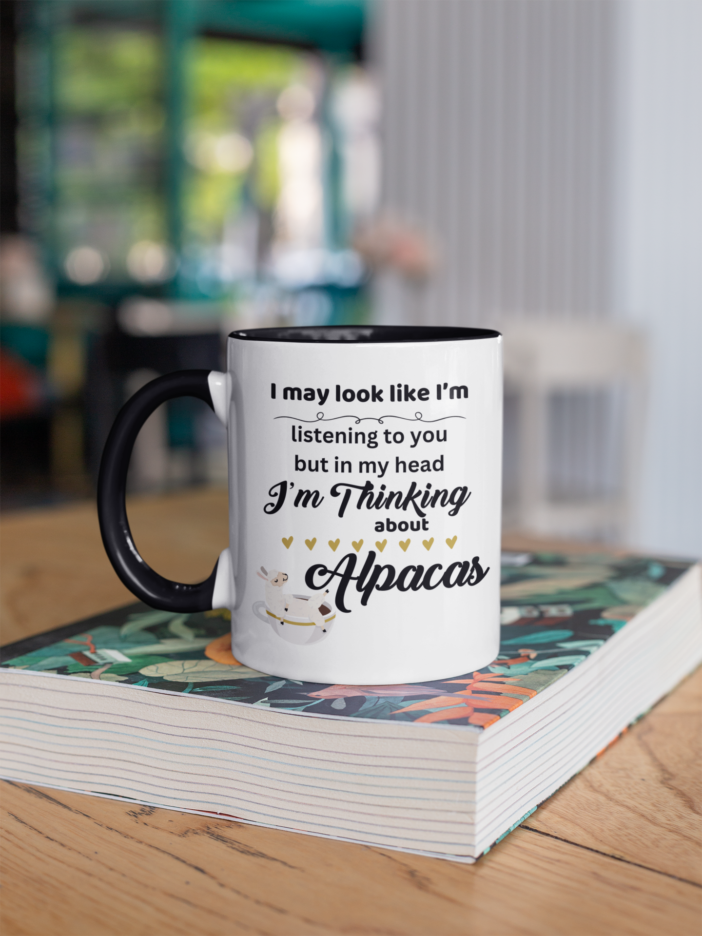 Thinking about Alpacas | 15oz Accent Mug