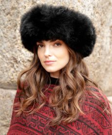 Black Alpaca Fur Hat