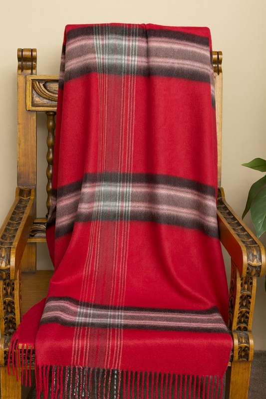 Highland Cranberry Baby Alpaca Throw