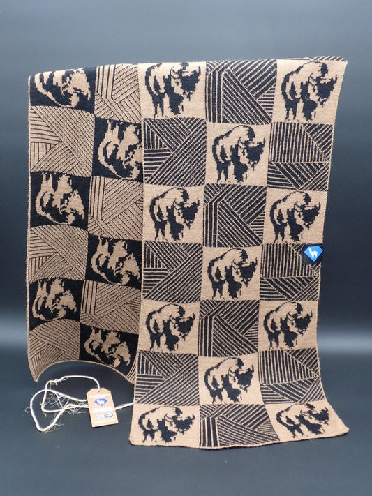 Montana Inspirations | Buffalo Checkered Knit Scarf | 100% Alpaca