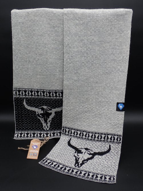 Montana Inspirations | Bison Skull Waffle Knit Scarf