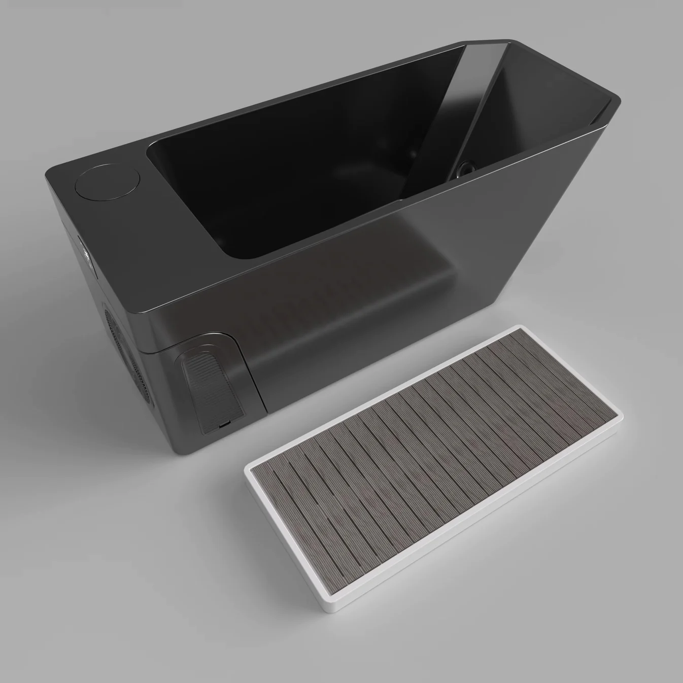 Orivon Frost Hot & Cold Plunge Tub – Black & Metallic Retreat Edition