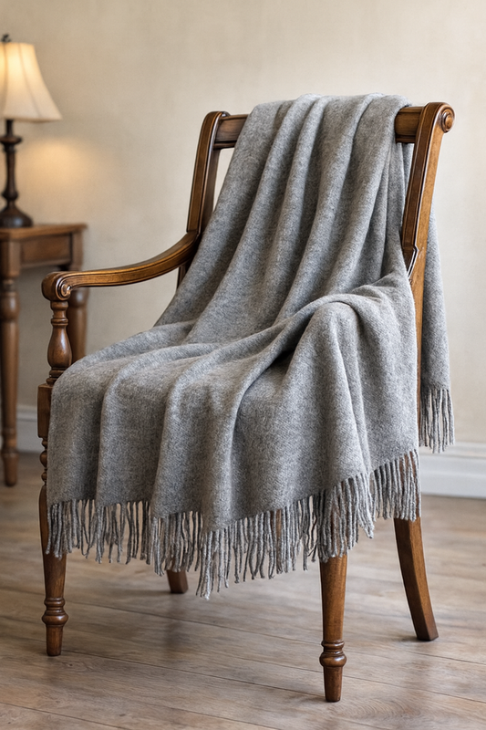 Silver Sky Baby Alpaca Travel Throw