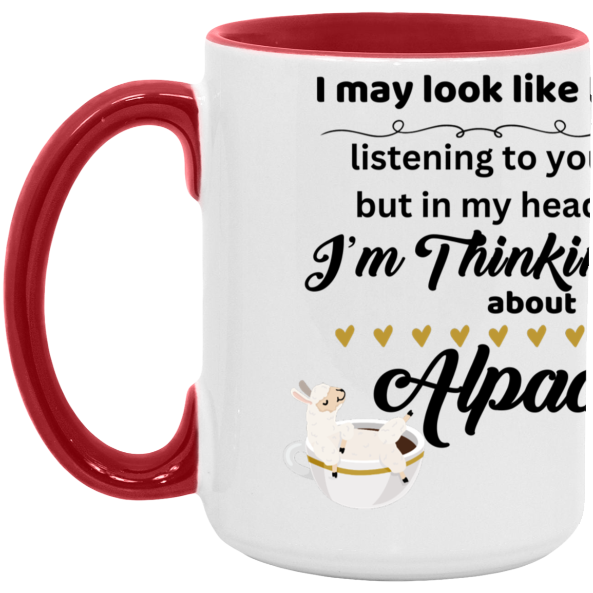 Thinking about Alpacas | 15oz Accent Mug