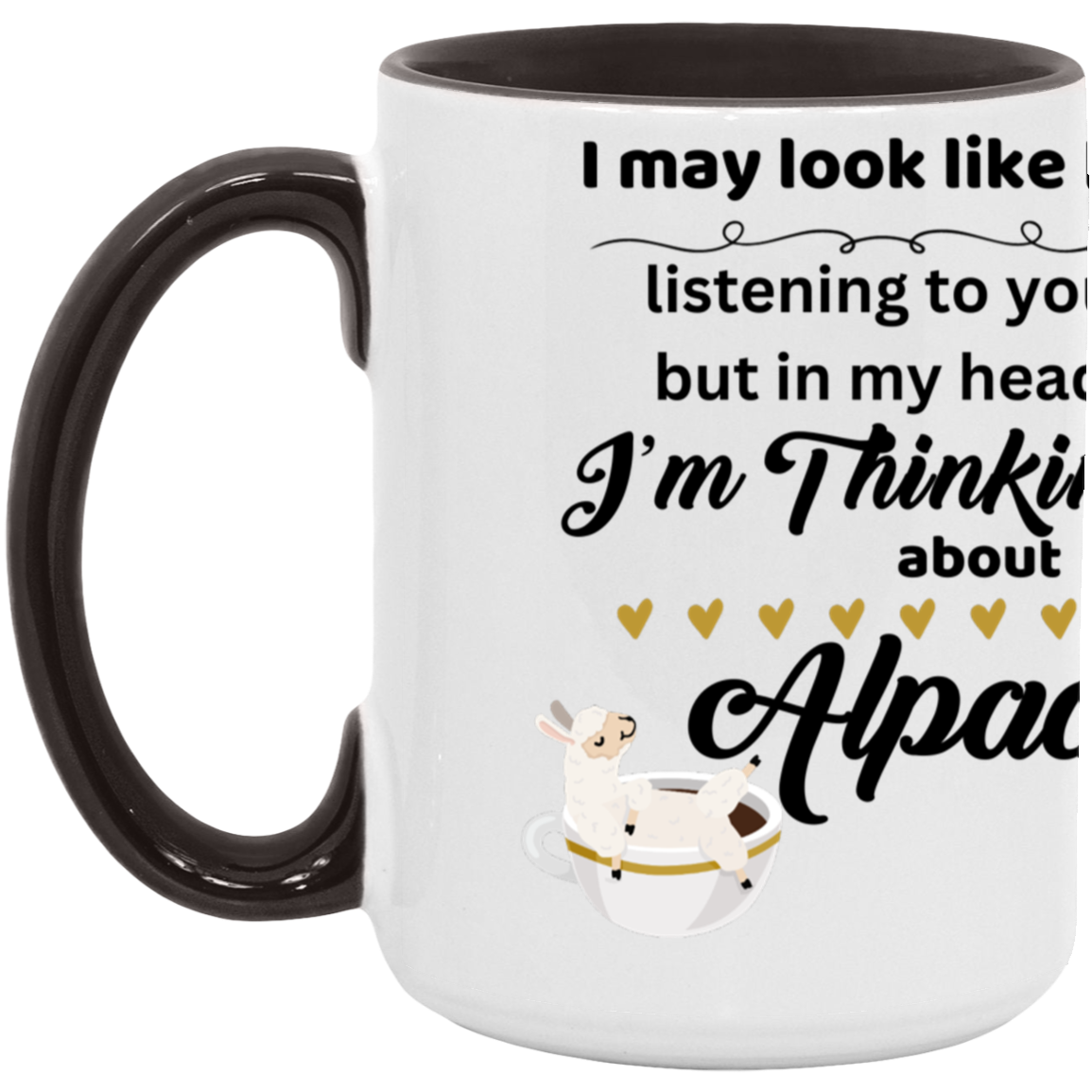 Thinking about Alpacas | 15oz Accent Mug