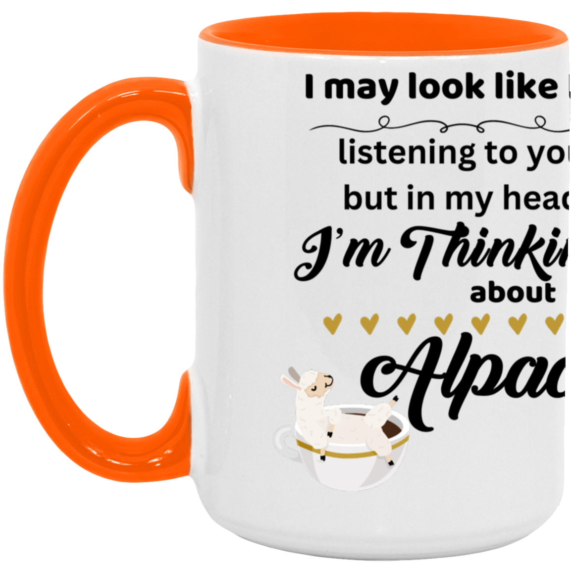 Thinking about Alpacas | 15oz Accent Mug