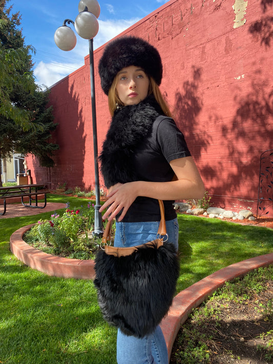 Black Alpaca Fur Hat