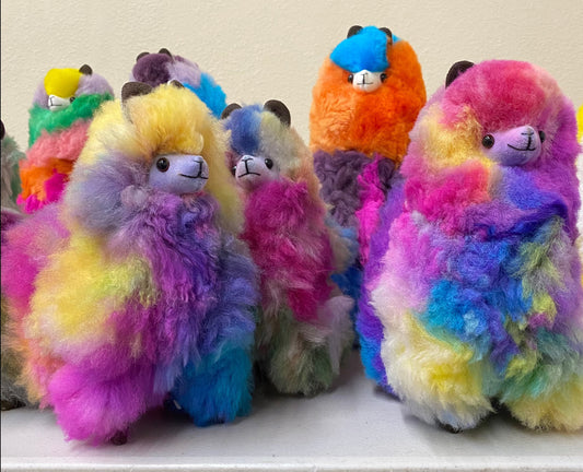 Rainbow Alpaca Stuffed Animal | 100% Alpaca Fur