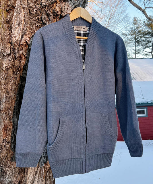 Men's Alpaca Plaid Lined | Full Zip Sweater